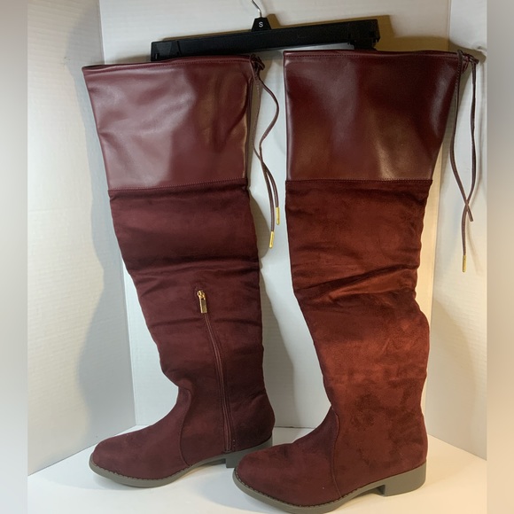Shoe Dazzle Shoes - Shoe dazzle over the knee boots in burgundy size 8